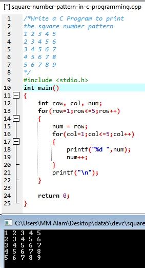 15 Number Pattern Program In C (with Code) .